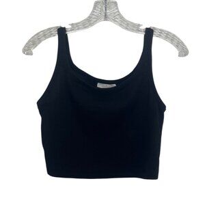 Colsie Cropped Tank Top Scoop Neck XS Black New Fitted Athletic Wear
